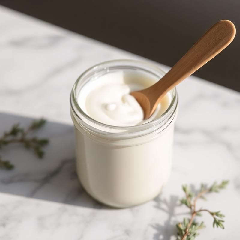 Yoghurt in een glazen pot
